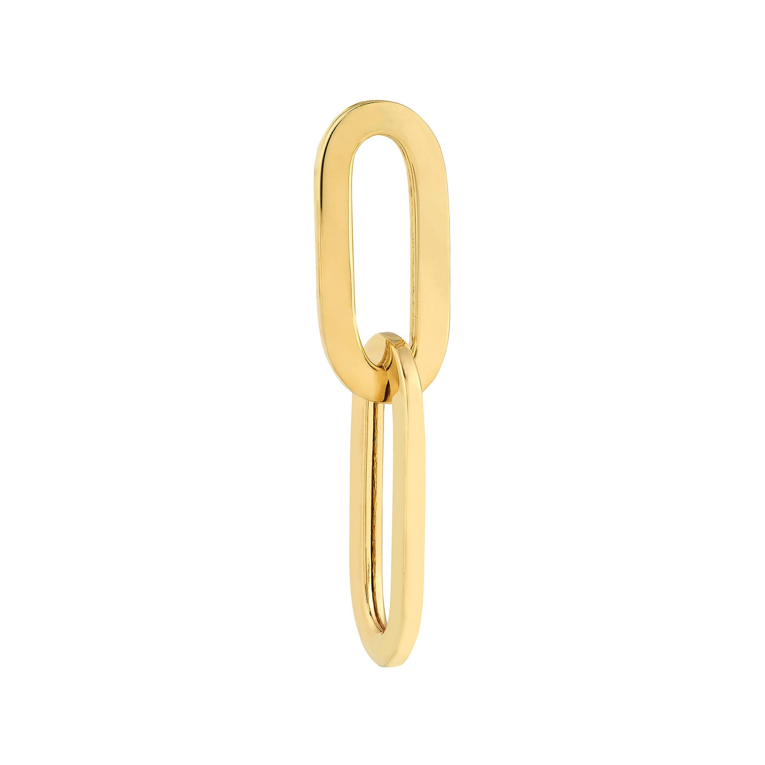 14K gold chain link earring, timeless fine jewelry for everyday wear