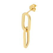 14K gold link drop earring, modern fine jewelry design for everyday wear