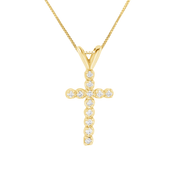 Floating Diamond Cross Necklace