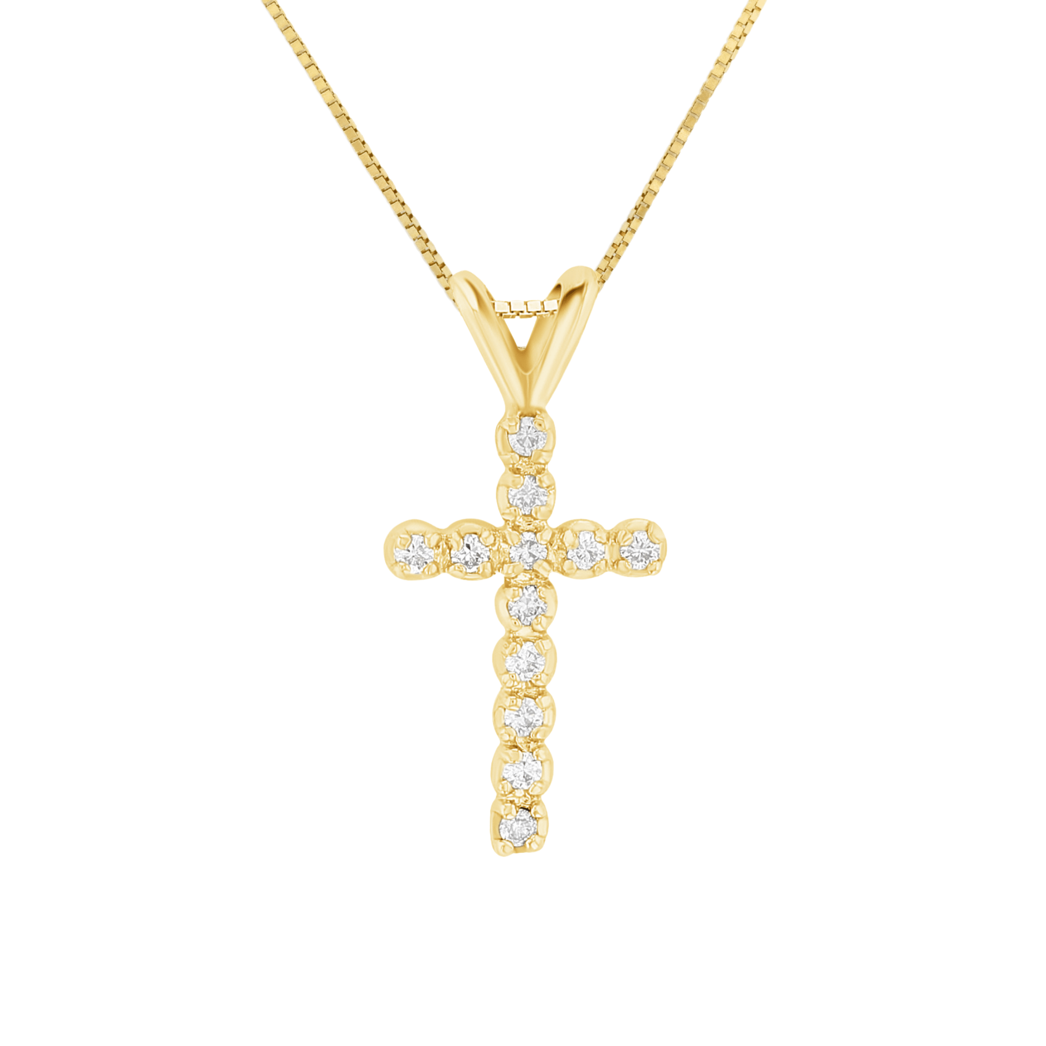 Floating Diamond Cross Necklace