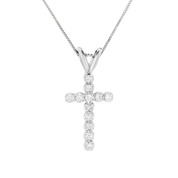 Floating Diamond Cross Necklace