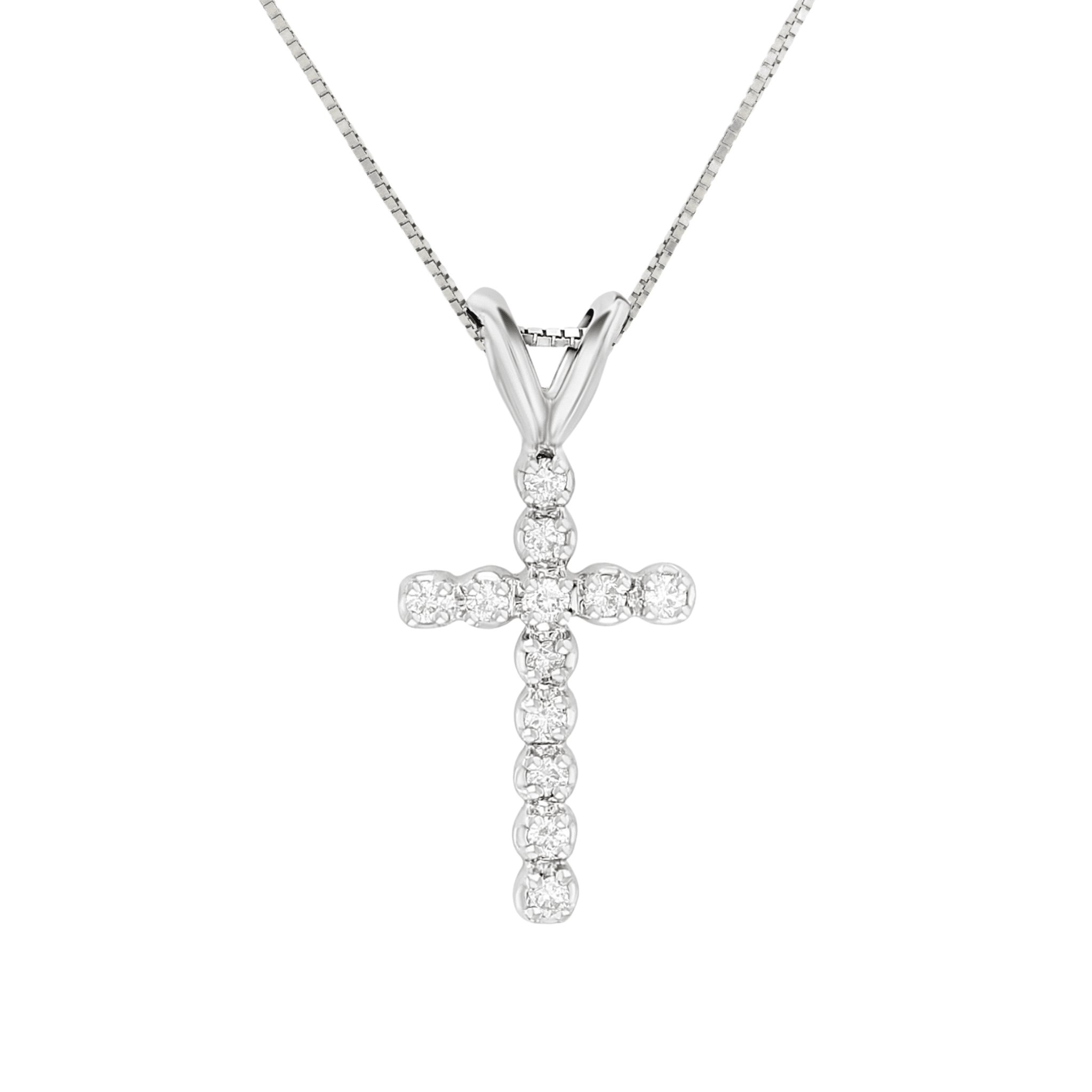 Floating Diamond Cross Necklace