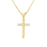 Floating Diamond Cross Necklace