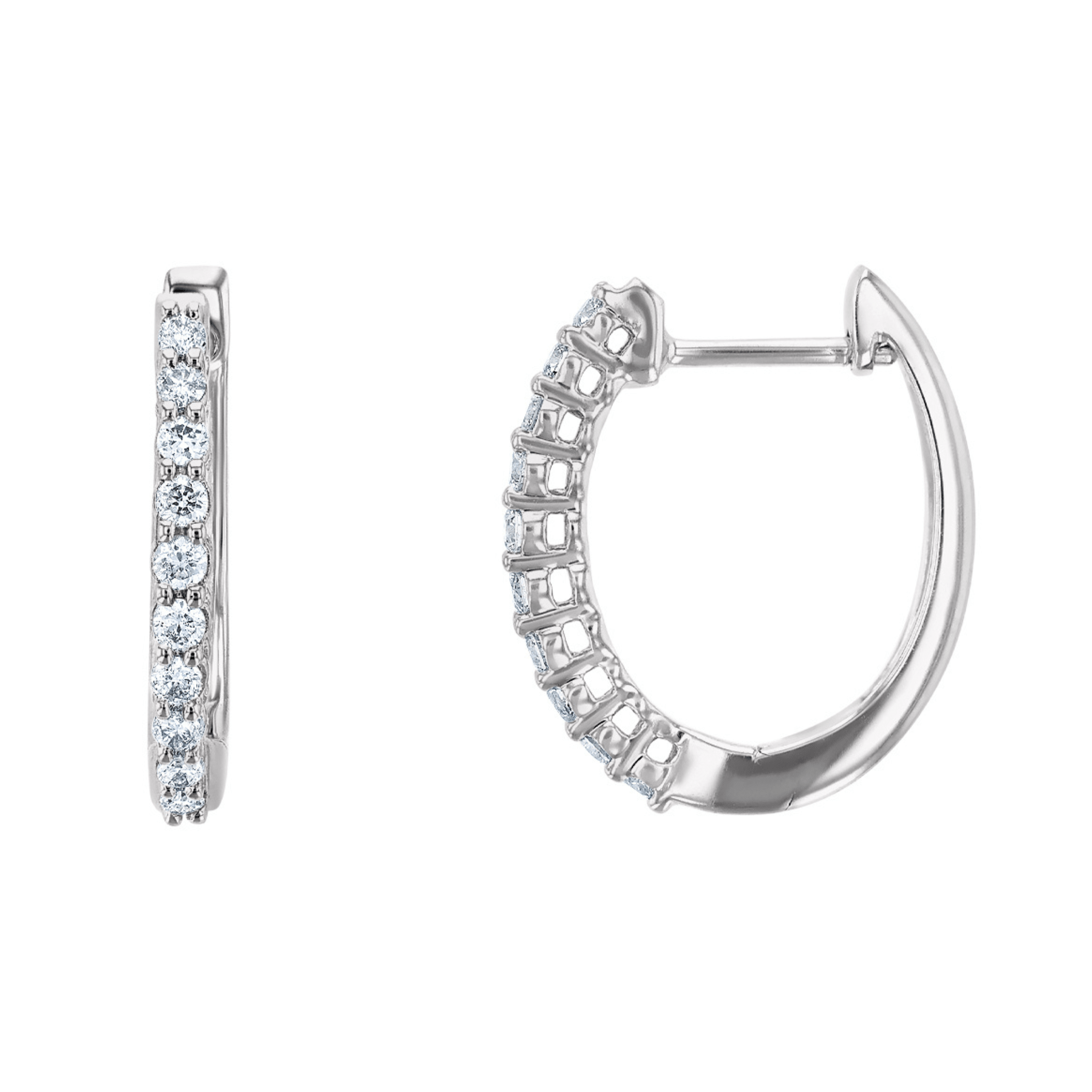 Floating Diamond Hoop Earrings
