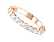 14K rose gold diamond eternity band with round brilliant stones, timeless fine jewelry