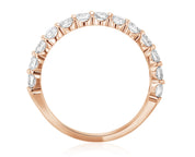 14K rose gold eternity ring with oval diamonds, timeless fine jewelry for everyday wear