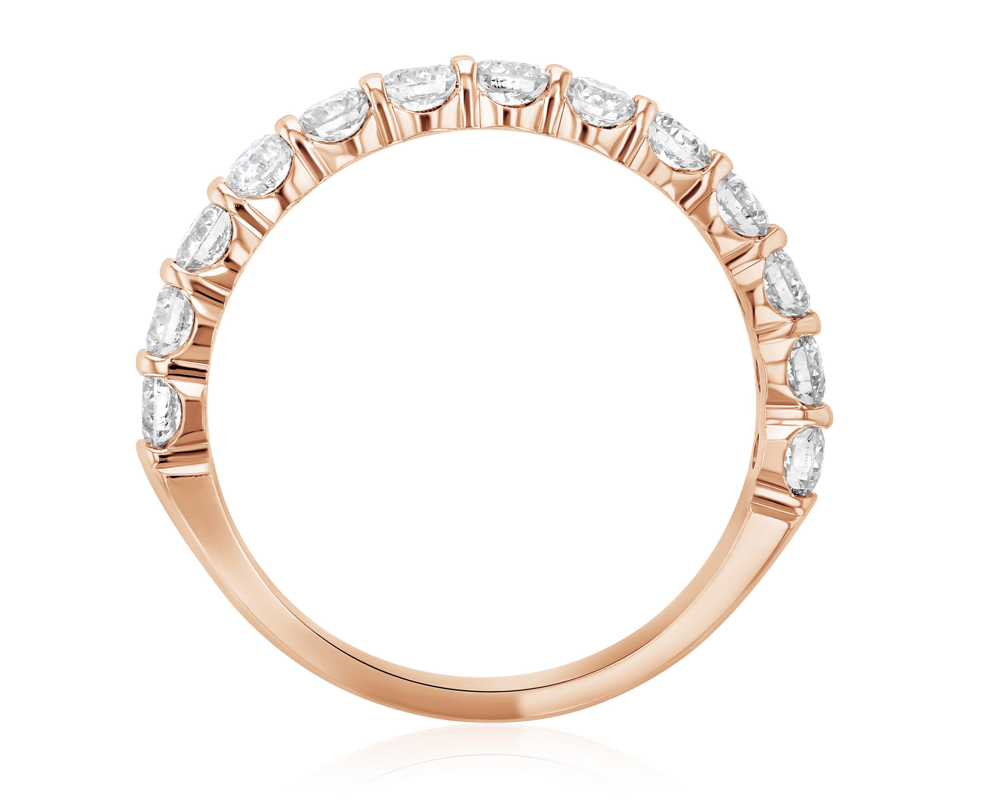 14K rose gold eternity ring with oval diamonds, timeless fine jewelry for everyday wear