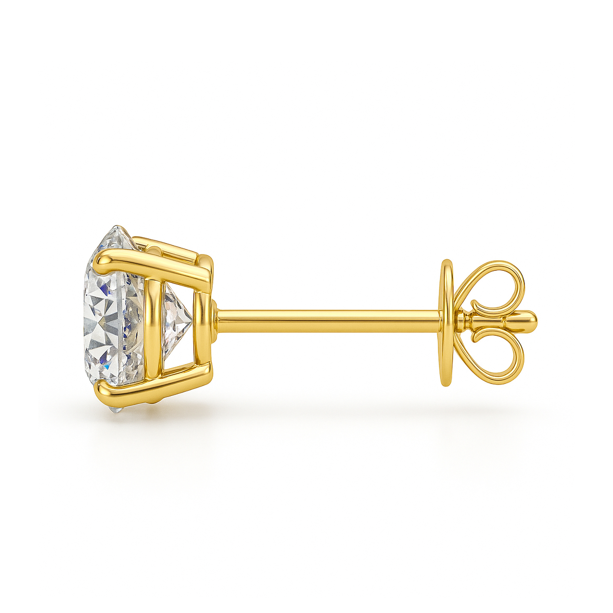 Round Natural Diamond Stud Earrings