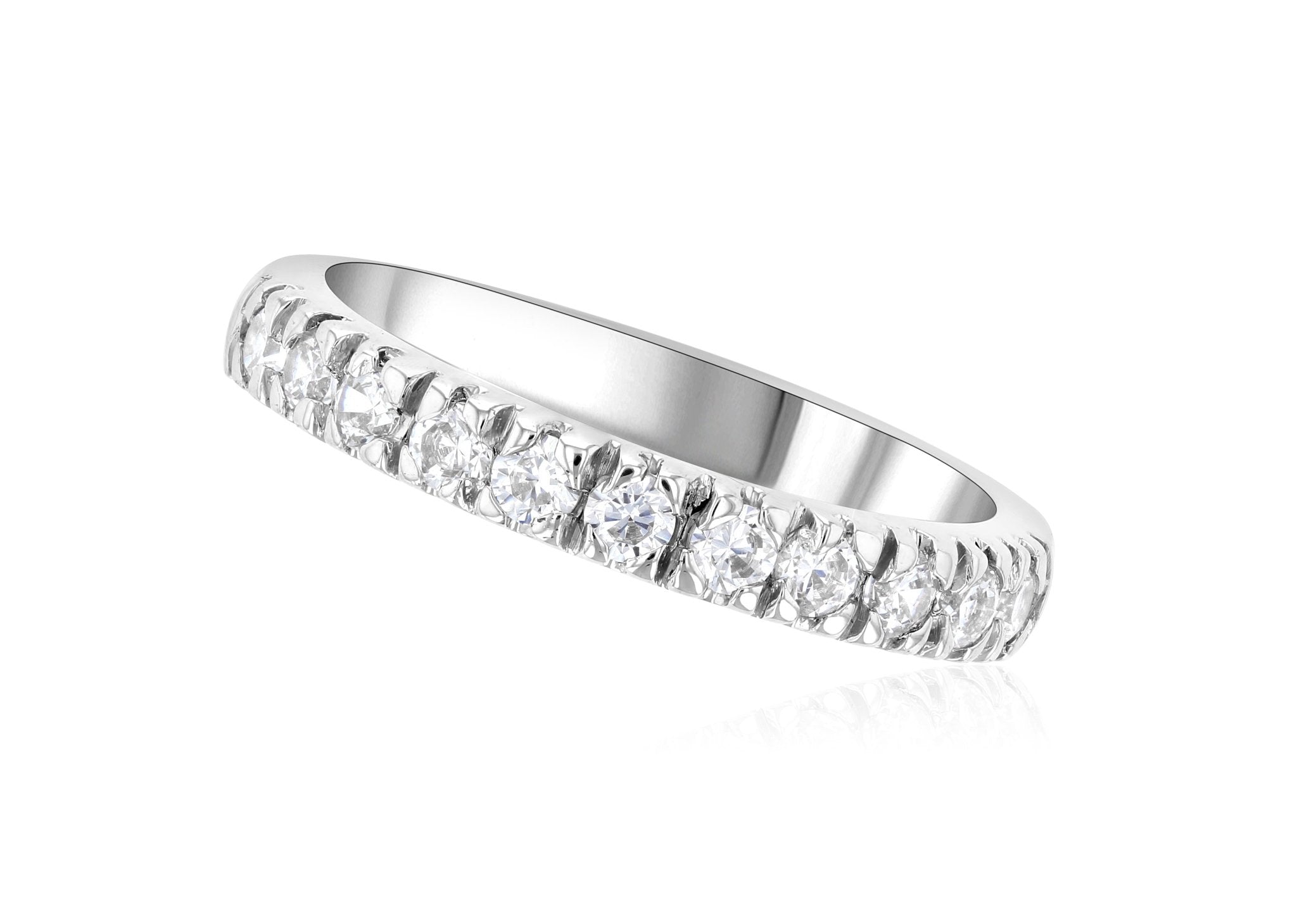 French Pavè Set Round Diamond Wedding Ring in 14k White Gold (0.50 ct. tw.)
