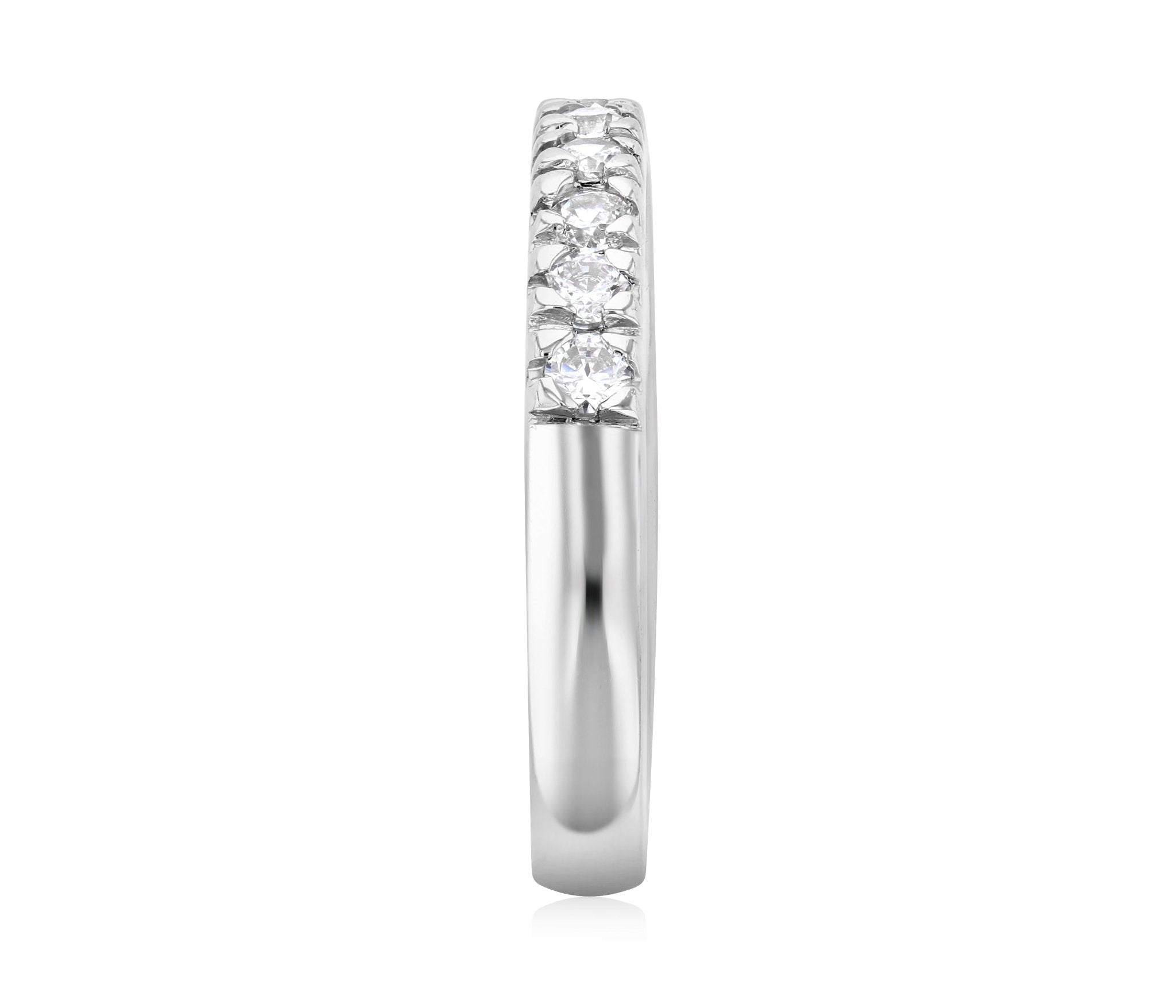French Pavè Set Round Diamond Wedding Ring in 14k White Gold (0.50 ct. tw.)