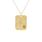 Gemini Zodiac Citrine Constellation Pendant Necklace