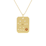 Gemini Zodiac Citrine Constellation Pendant Necklace