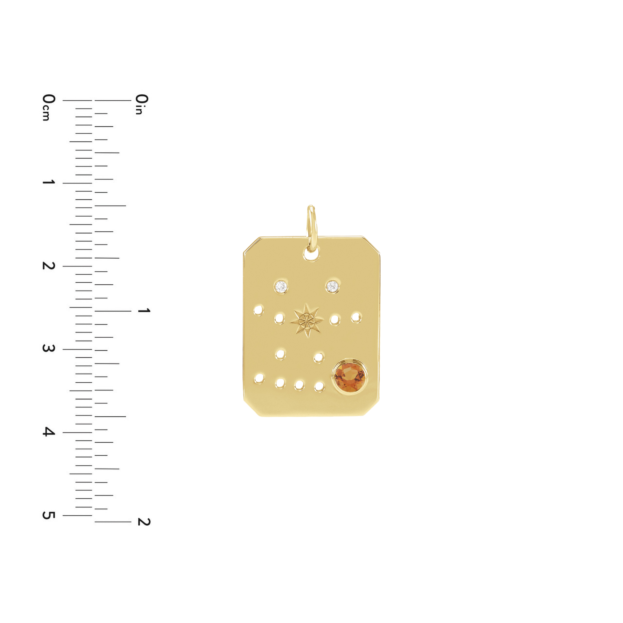 Gemini Zodiac Citrine Constellation Pendant Necklace