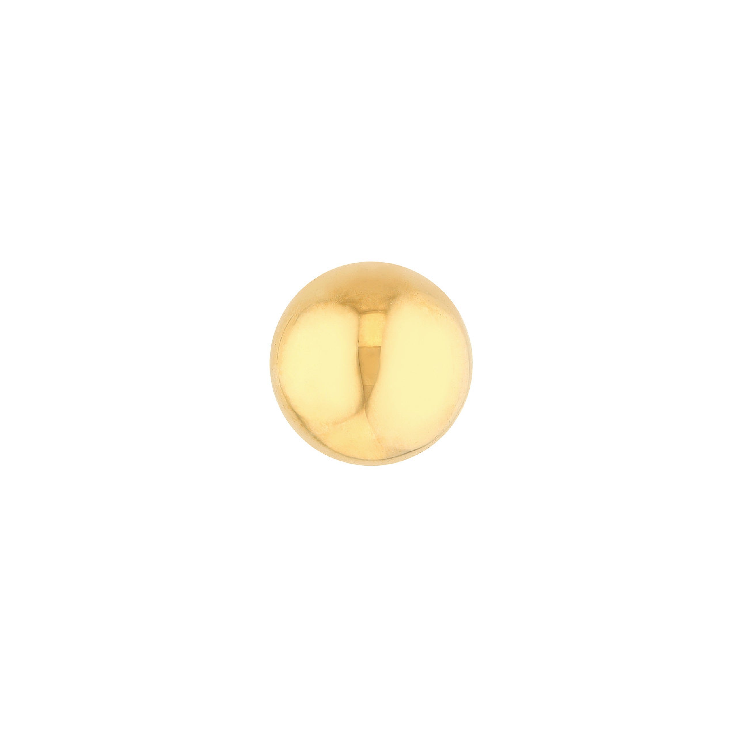 14K gold stud earring with smooth, round design for everyday wear