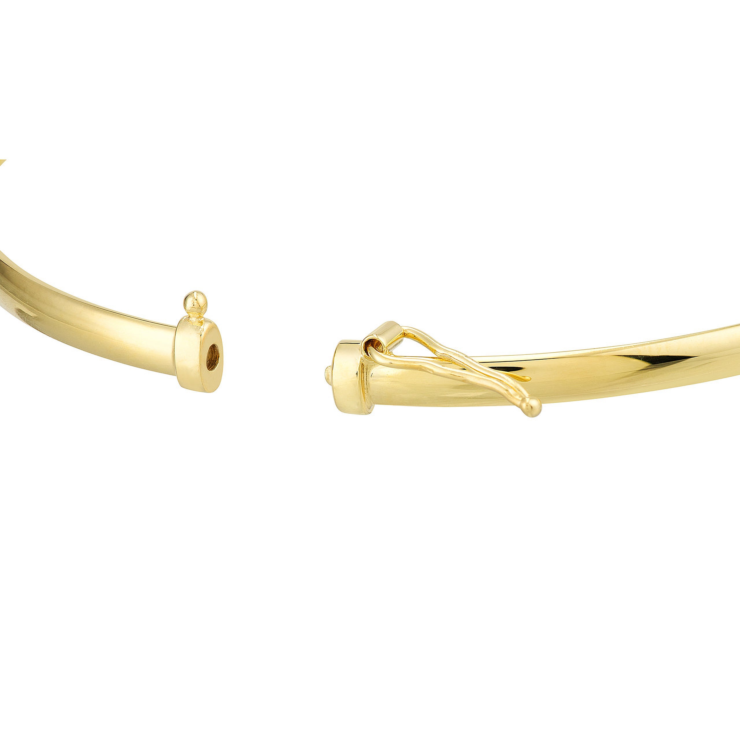 14K gold bangle with secure clasp, timeless fine jewelry for everyday wear