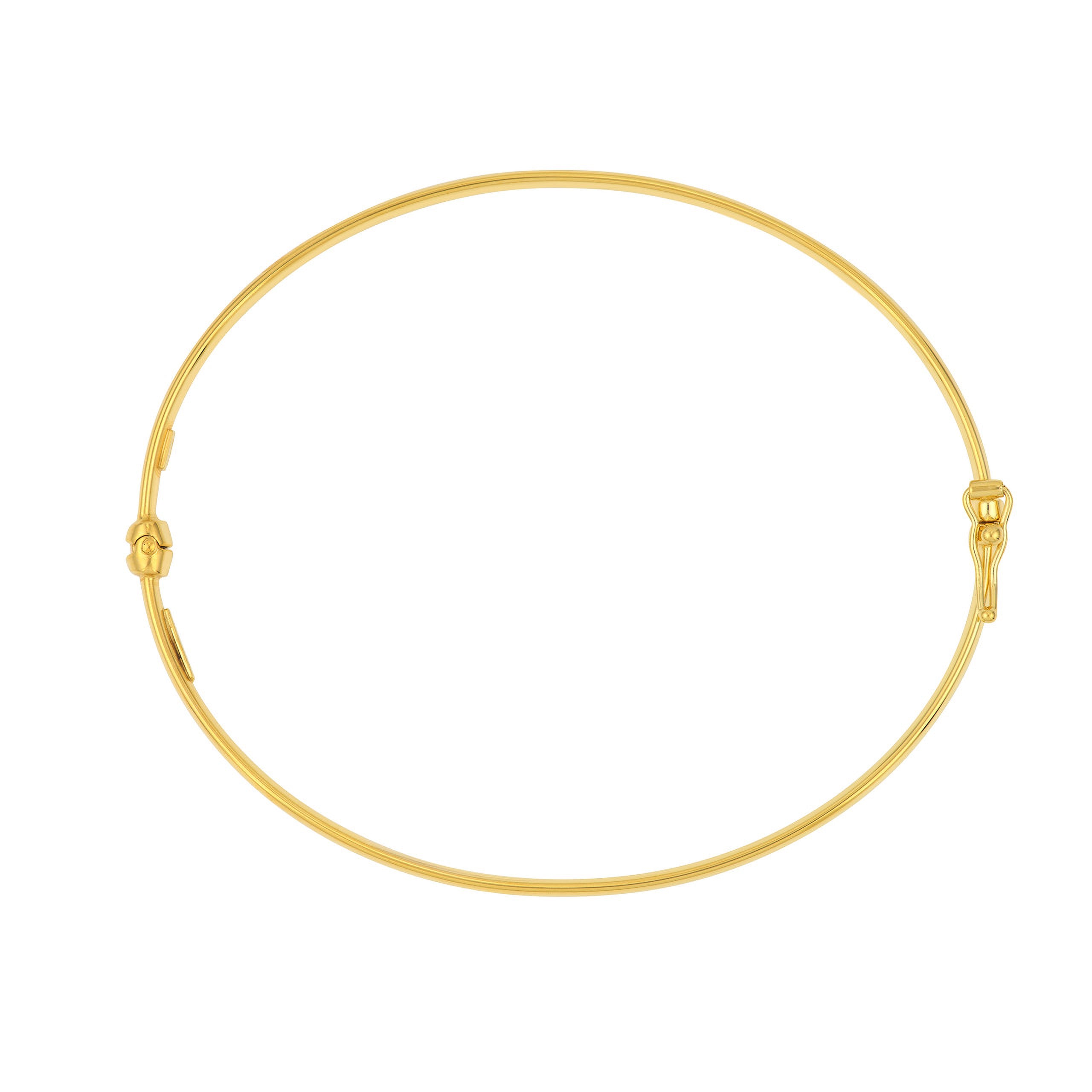 14K gold bangle bracelet with secure clasp, timeless fine jewelry for everyday wear