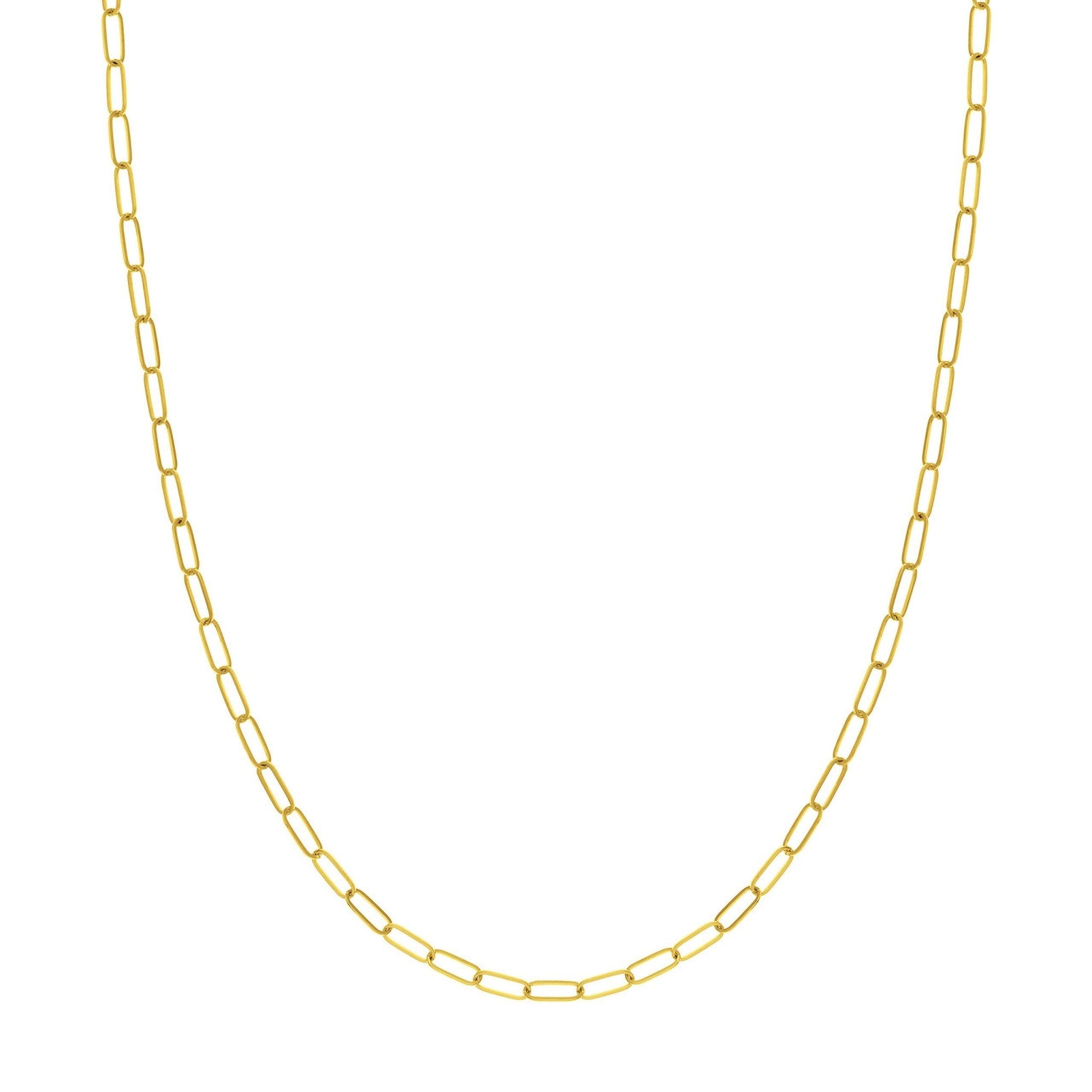 Gold Paperclip Chain Necklace (3mm)