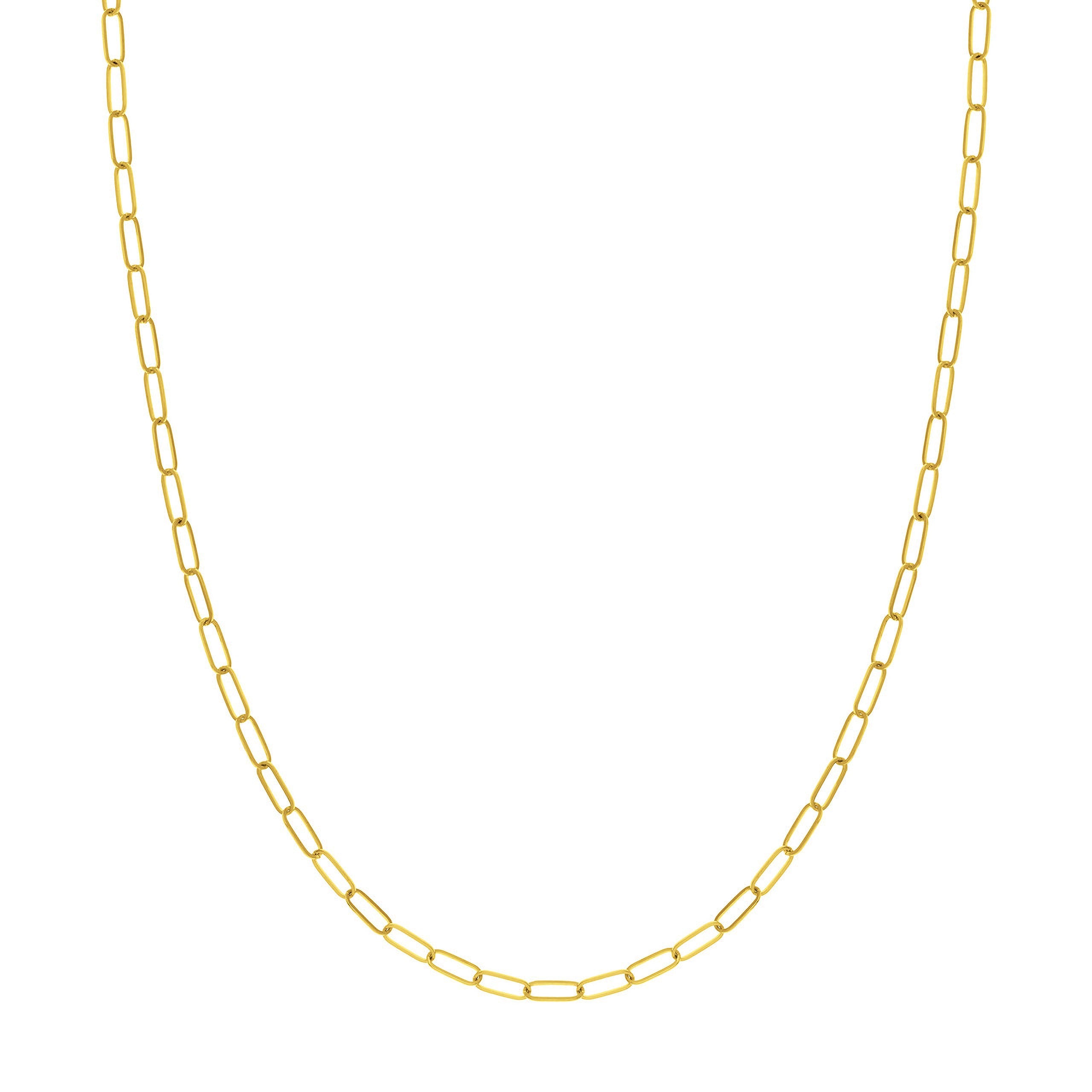 14K gold paperclip chain necklace, timeless fine jewelry for everyday wear