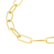 14K gold chain necklace with bold oval links, timeless fine jewelry for everyday wear