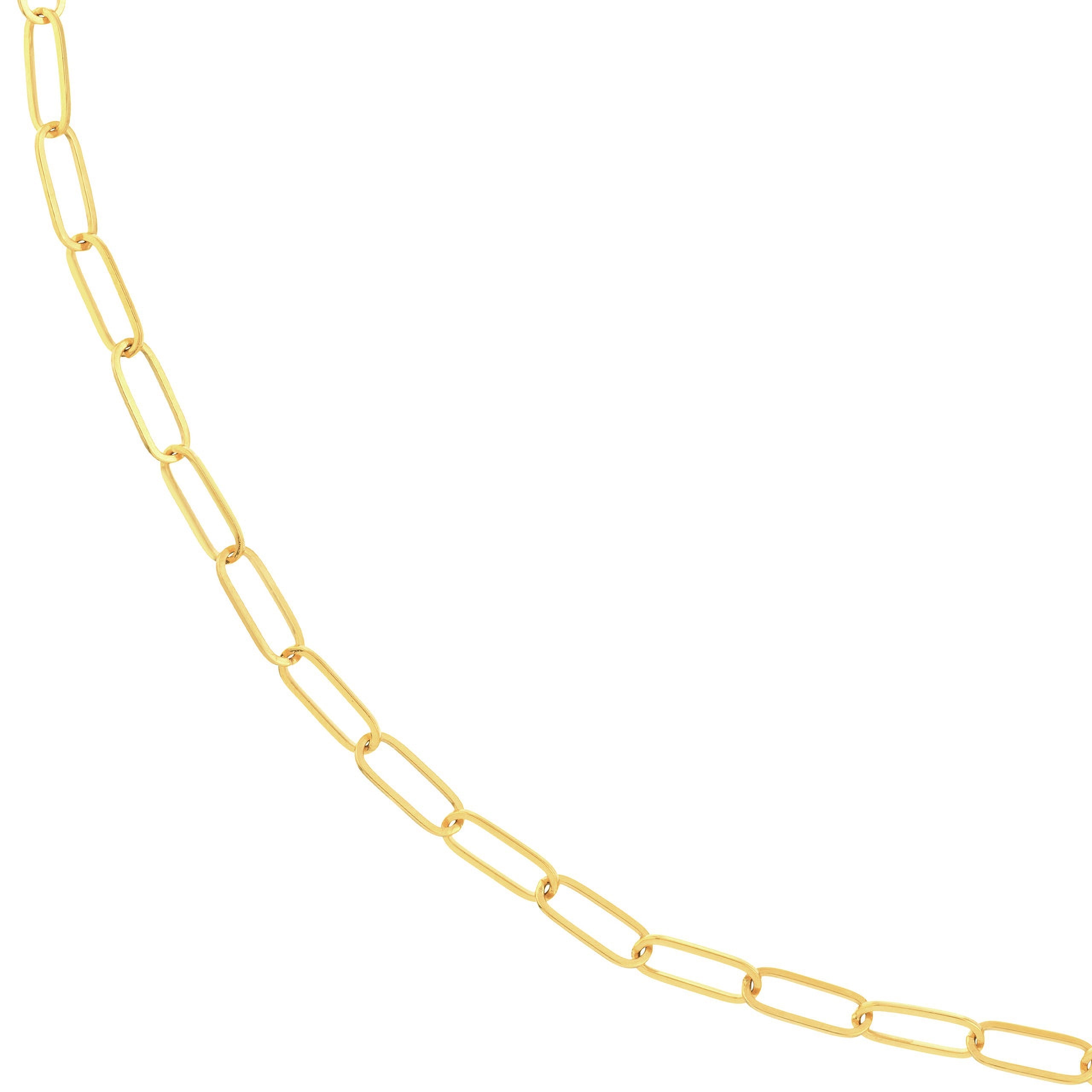 14K gold paperclip chain necklace, timeless fine jewelry for everyday wear