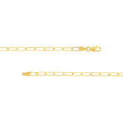 14K gold paperclip chain necklace with lobster clasp, timeless fine jewelry for everyday wear
