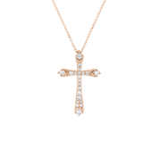 Graduated Diamond Cross Necklace