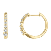 Graduated Diamond Hoop Earrings