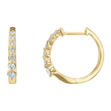 Graduated Diamond Hoop Earrings