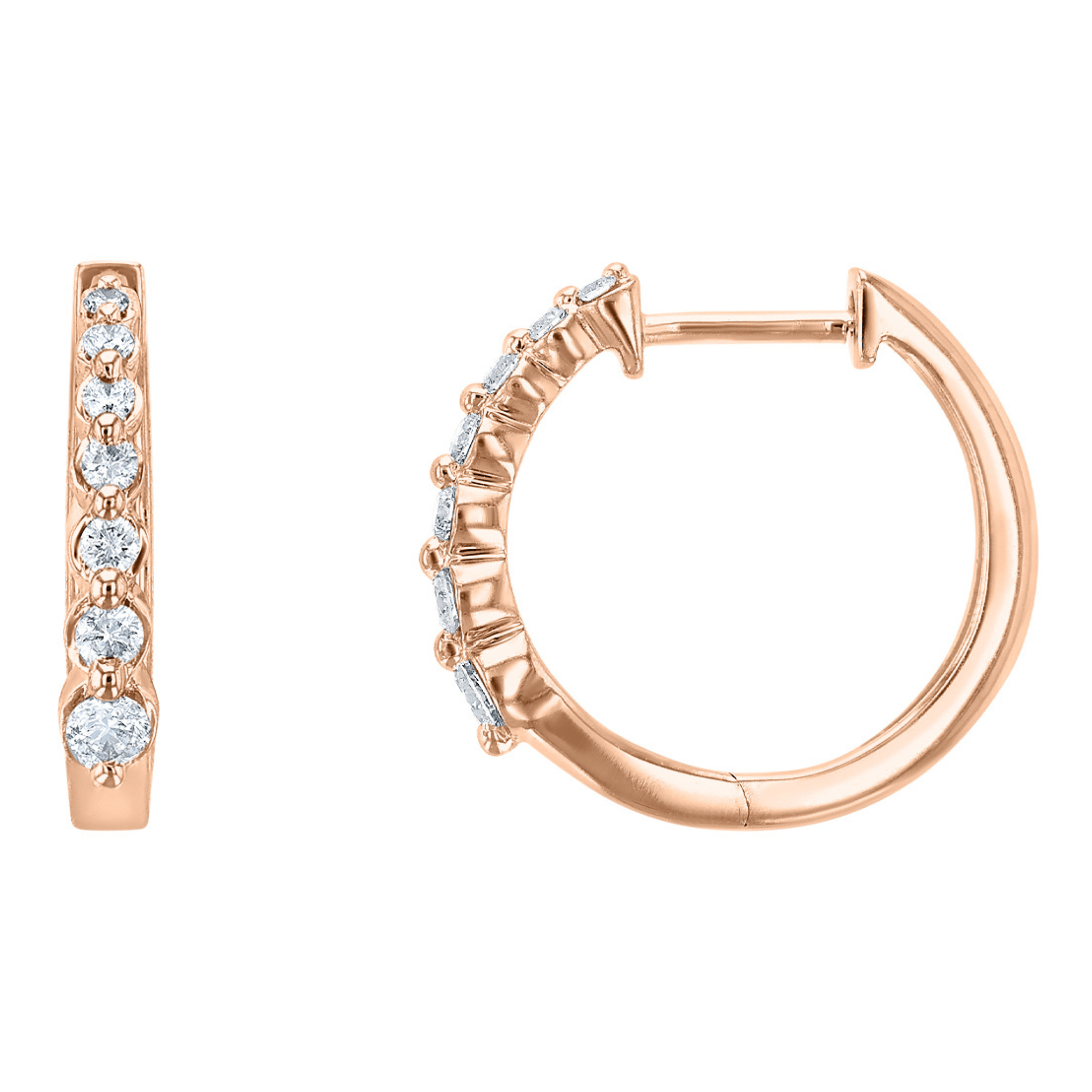 Graduated Diamond Hoop Earrings