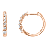 Graduated Diamond Hoop Earrings