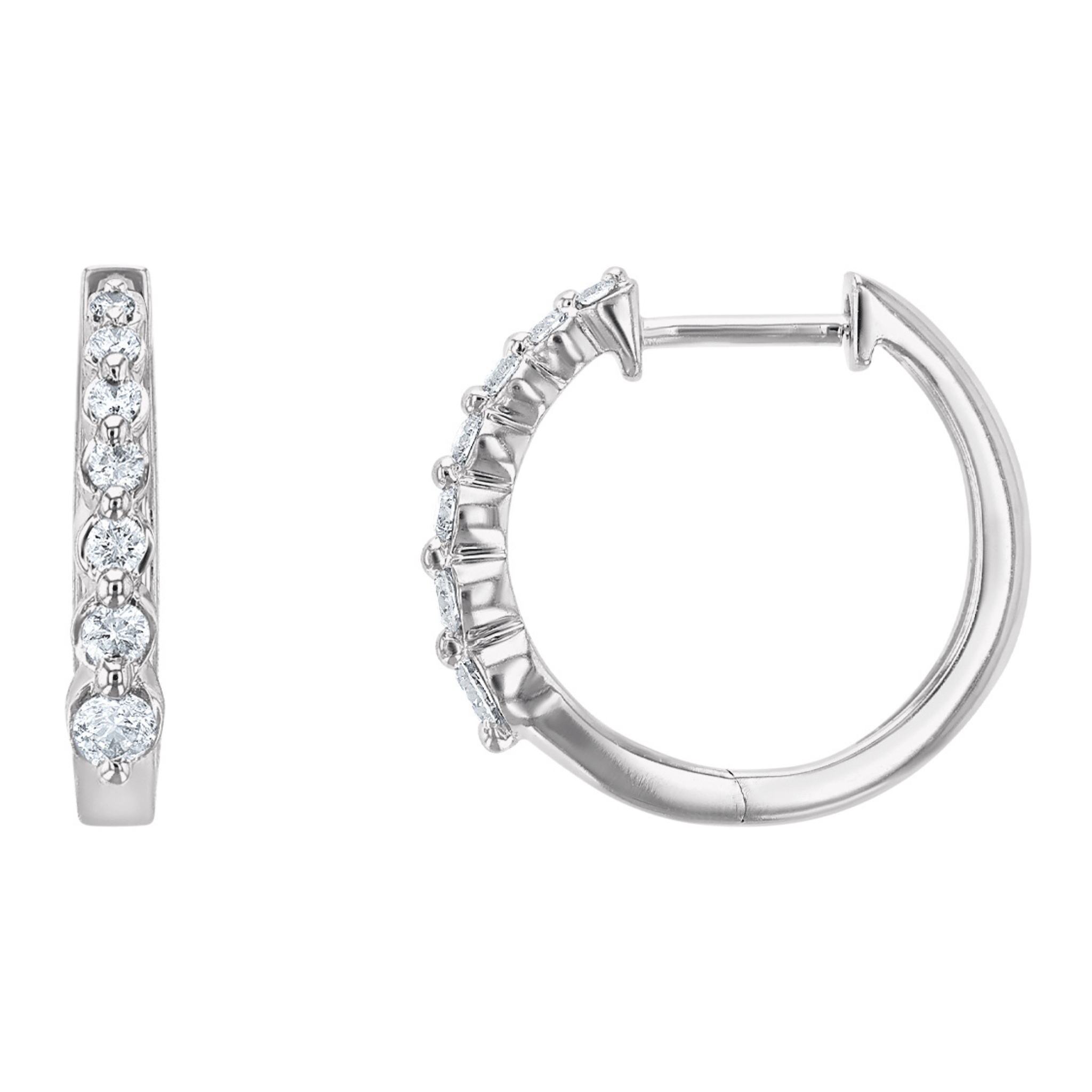 Graduated Diamond Hoop Earrings