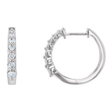 Graduated Diamond Hoop Earrings