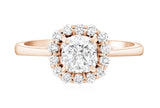 Halo Cushion Diamond Engagement Ring in 14k Rose Gold (1.28 ct. tw.)