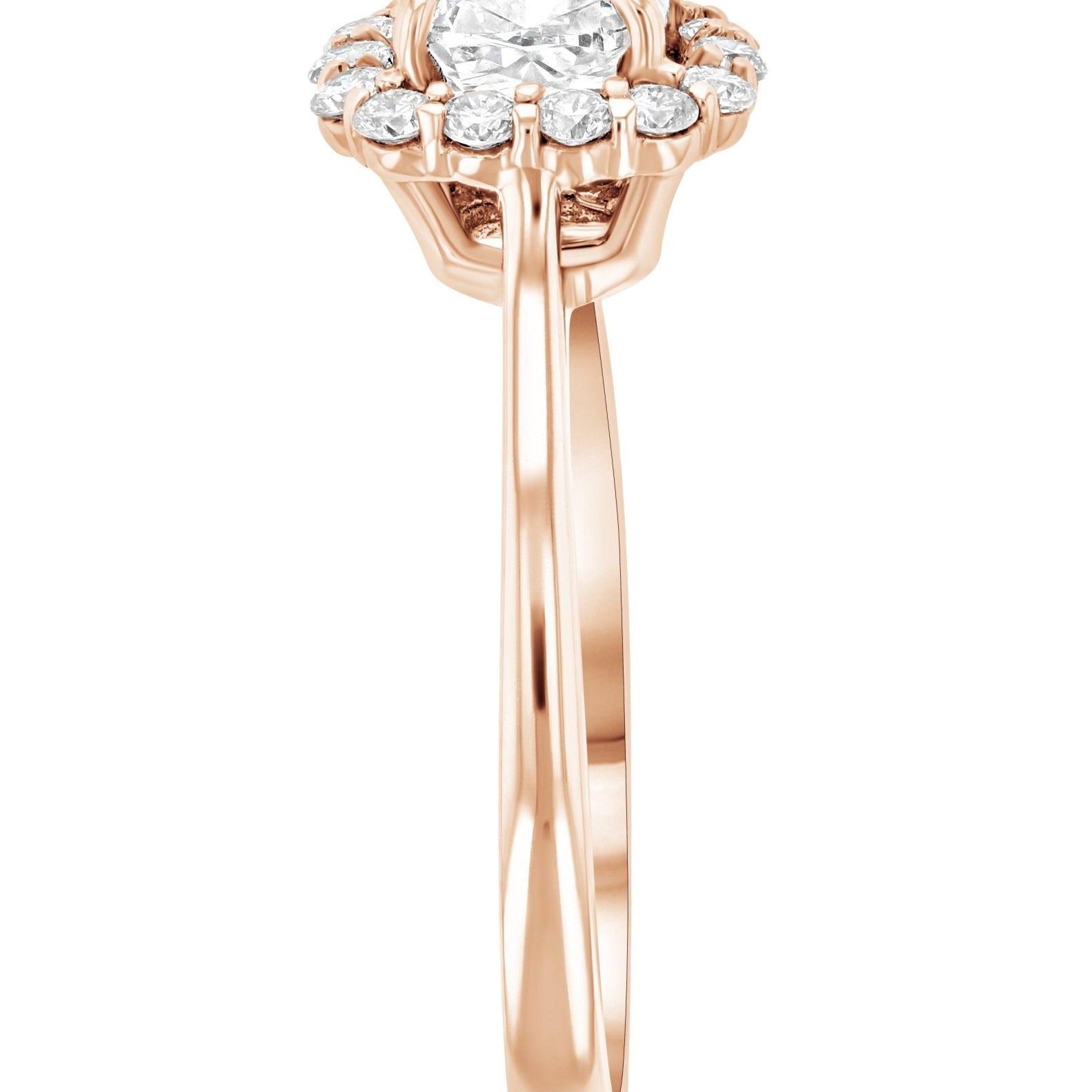 Halo Cushion Diamond Engagement Ring in 14k Rose Gold (1.28 ct. tw.)