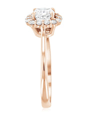 Halo Cushion Diamond Engagement Ring in 14k Rose Gold (1.28 ct. tw.)