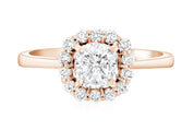 Halo Cushion Diamond Engagement Ring in 14k Rose Gold (1.28 ct. tw.)