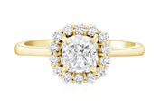 Halo Cushion Diamond Engagement Ring in 14k Yellow Gold (1.28 ct. tw.)