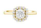 Halo Cushion Diamond Engagement Ring in 14k Yellow Gold (1.28 ct. tw.)