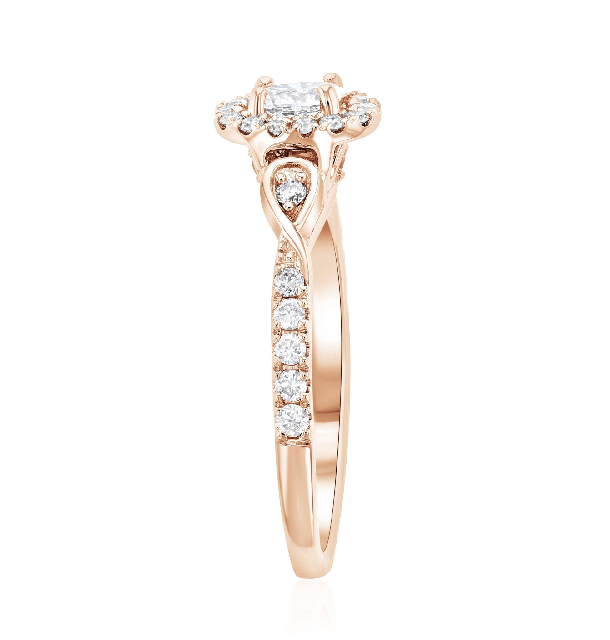 Halo Infinity Oval Diamond Engagement Ring in 14k Rose Gold (.56 ct. tw.)