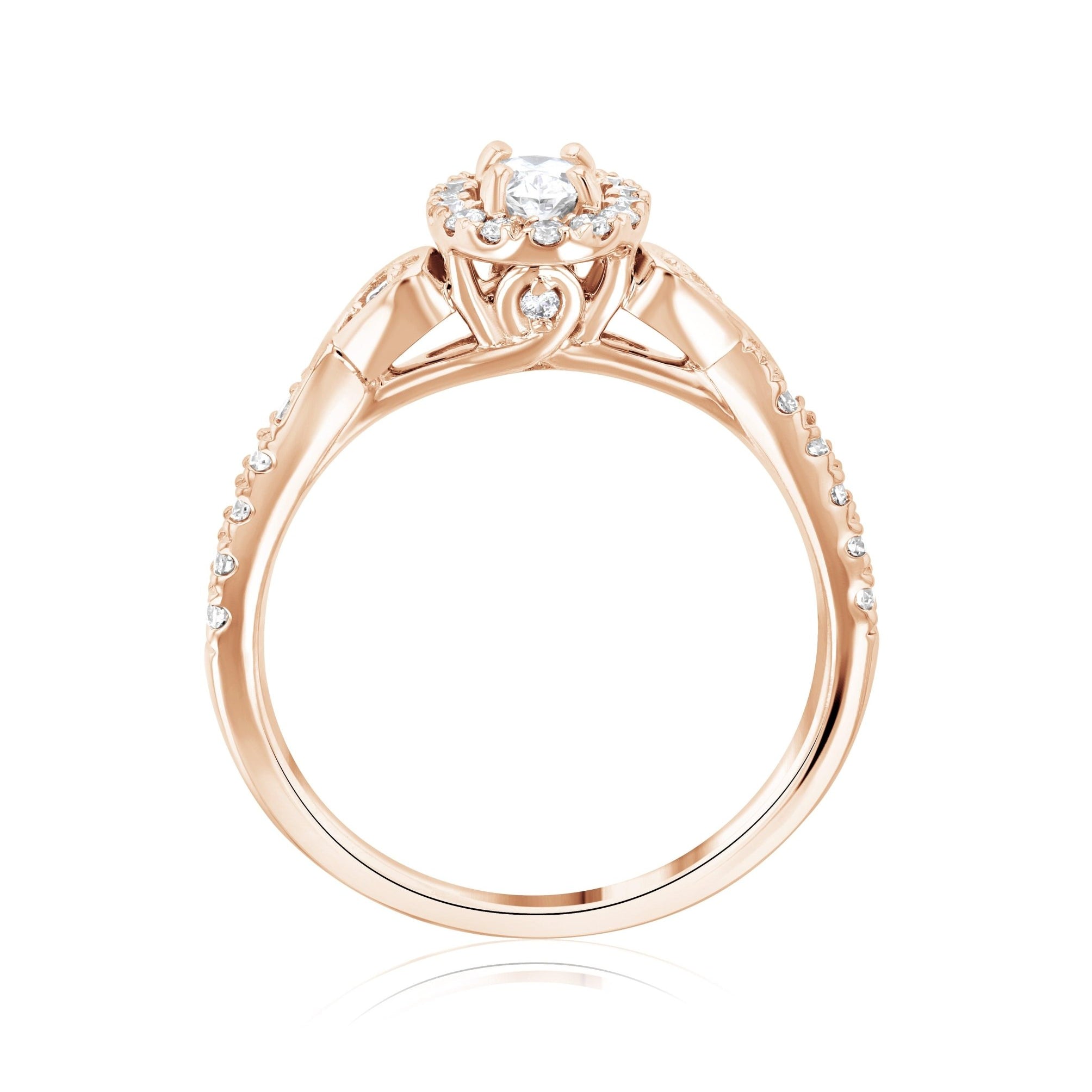 Halo Infinity Oval Diamond Engagement Ring in 14k Rose Gold (.56 ct. tw.)