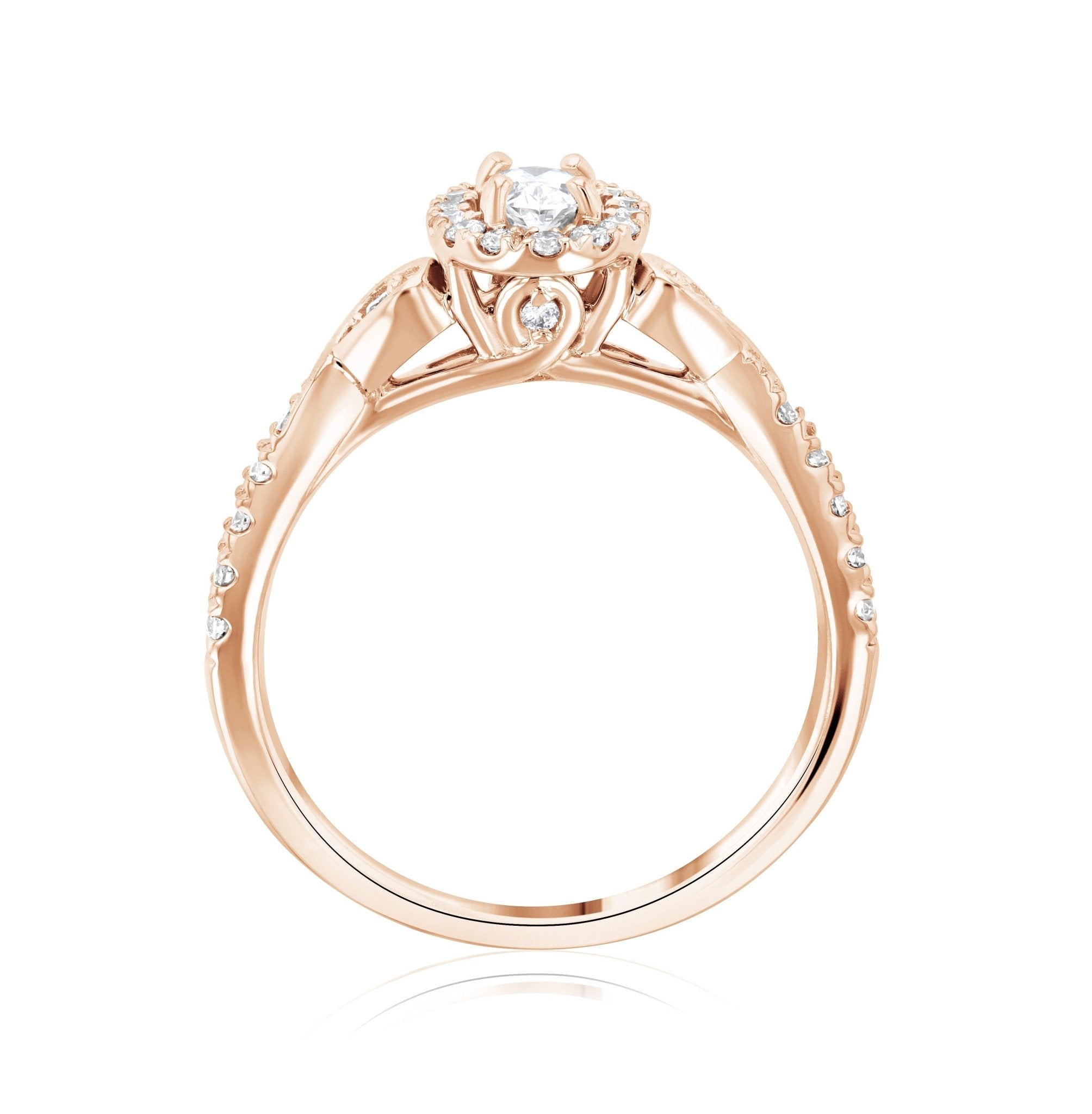 Halo Infinity Oval Diamond Engagement Ring in 14k Rose Gold (.56 ct. tw.)