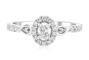 Halo Infinity Oval Diamond Engagement Ring in 14k White Gold (.56 ct. tw.)