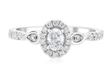 Halo Infinity Oval Diamond Engagement Ring in 14k White Gold (.56 ct. tw.)