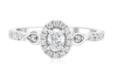 Halo Infinity Oval Diamond Engagement Ring in 14k White Gold (.56 ct. tw.)