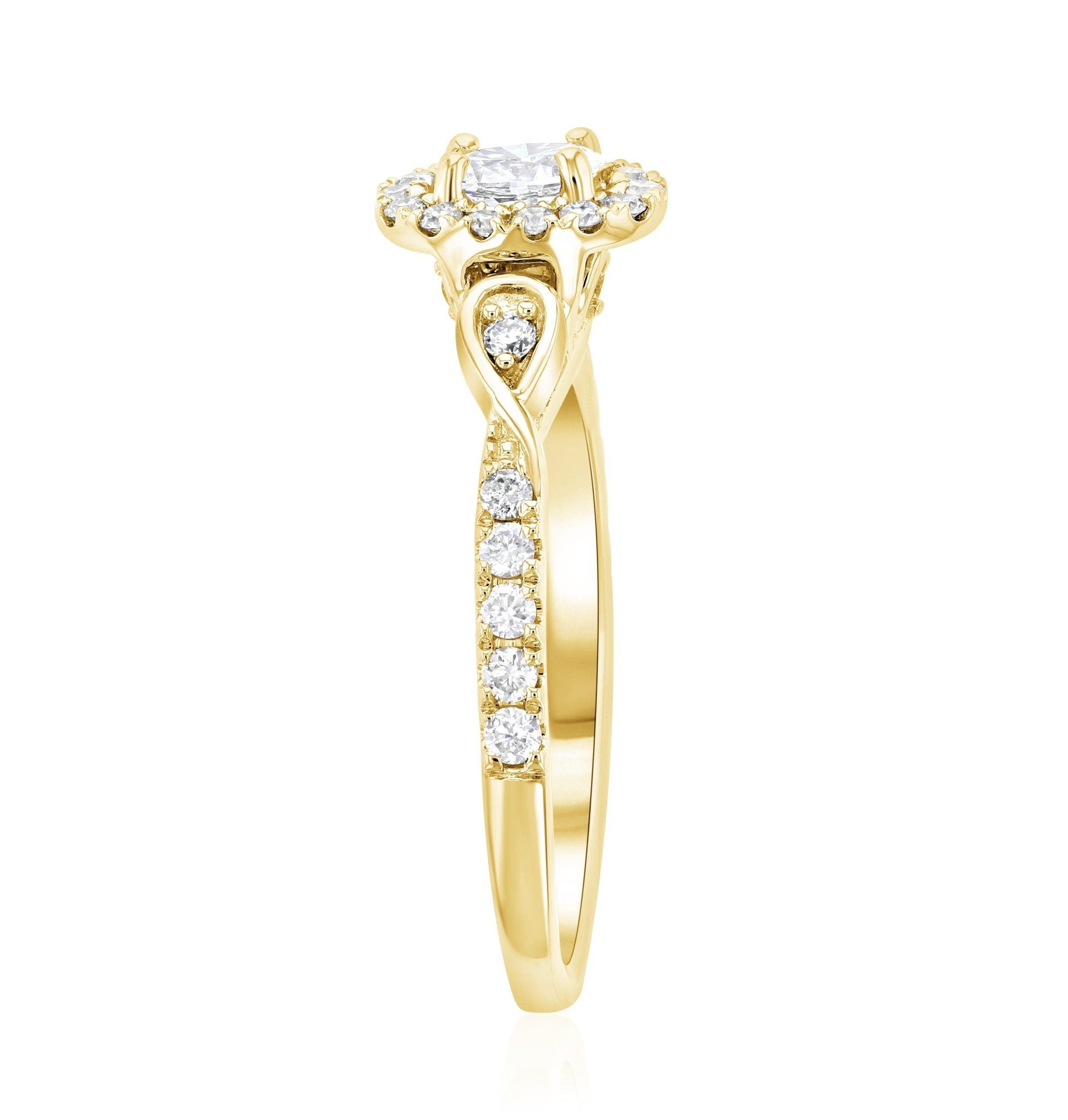 Halo Infinity Oval Diamond Engagement Ring in 14k Yellow Gold (0.56 ct. tw.)