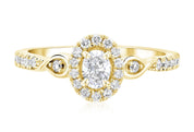 Halo Infinity Oval Diamond Engagement Ring in 14k Yellow Gold (0.56 ct. tw.)