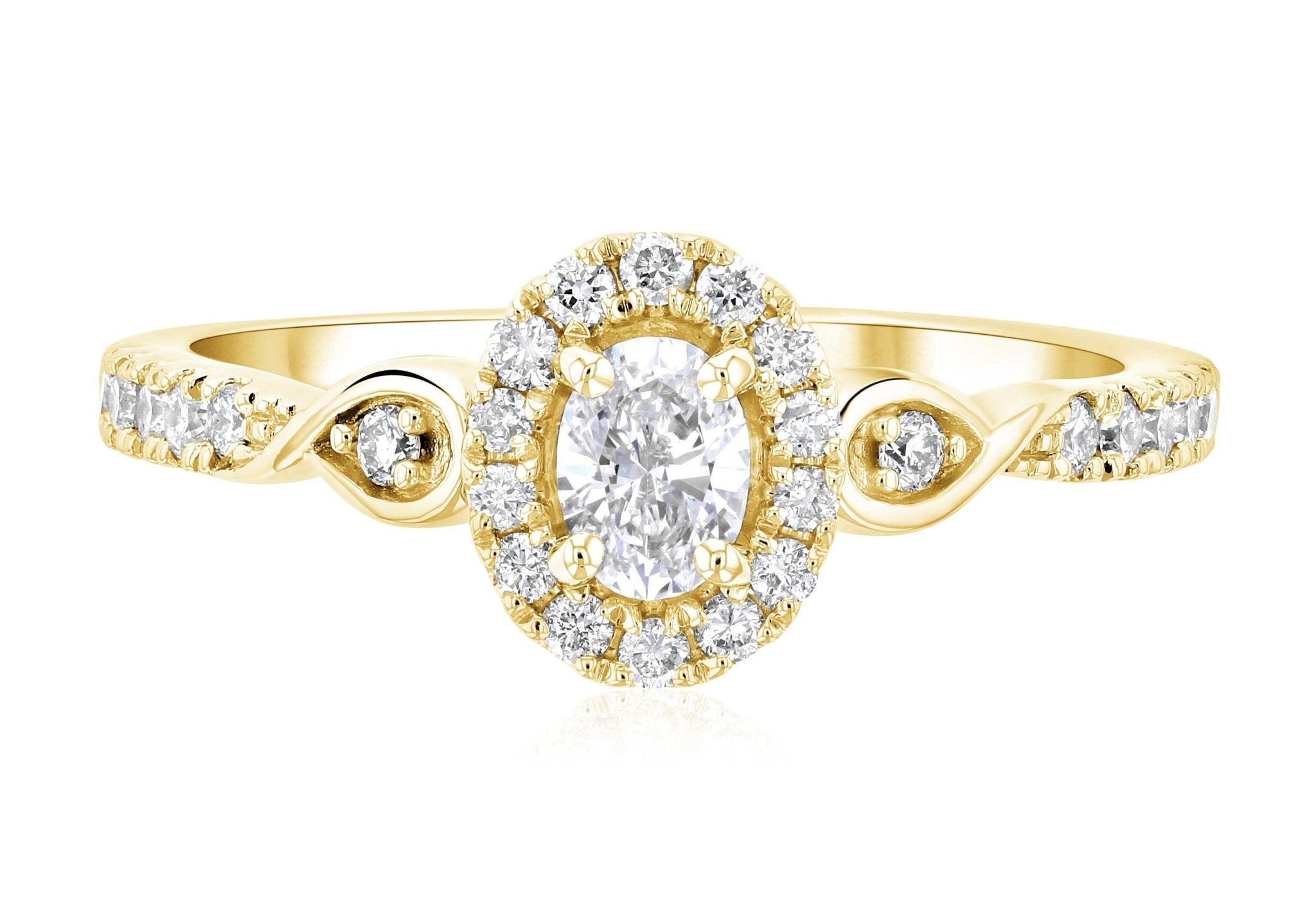 Halo Infinity Oval Diamond Engagement Ring in 14k Yellow Gold (0.56 ct. tw.)