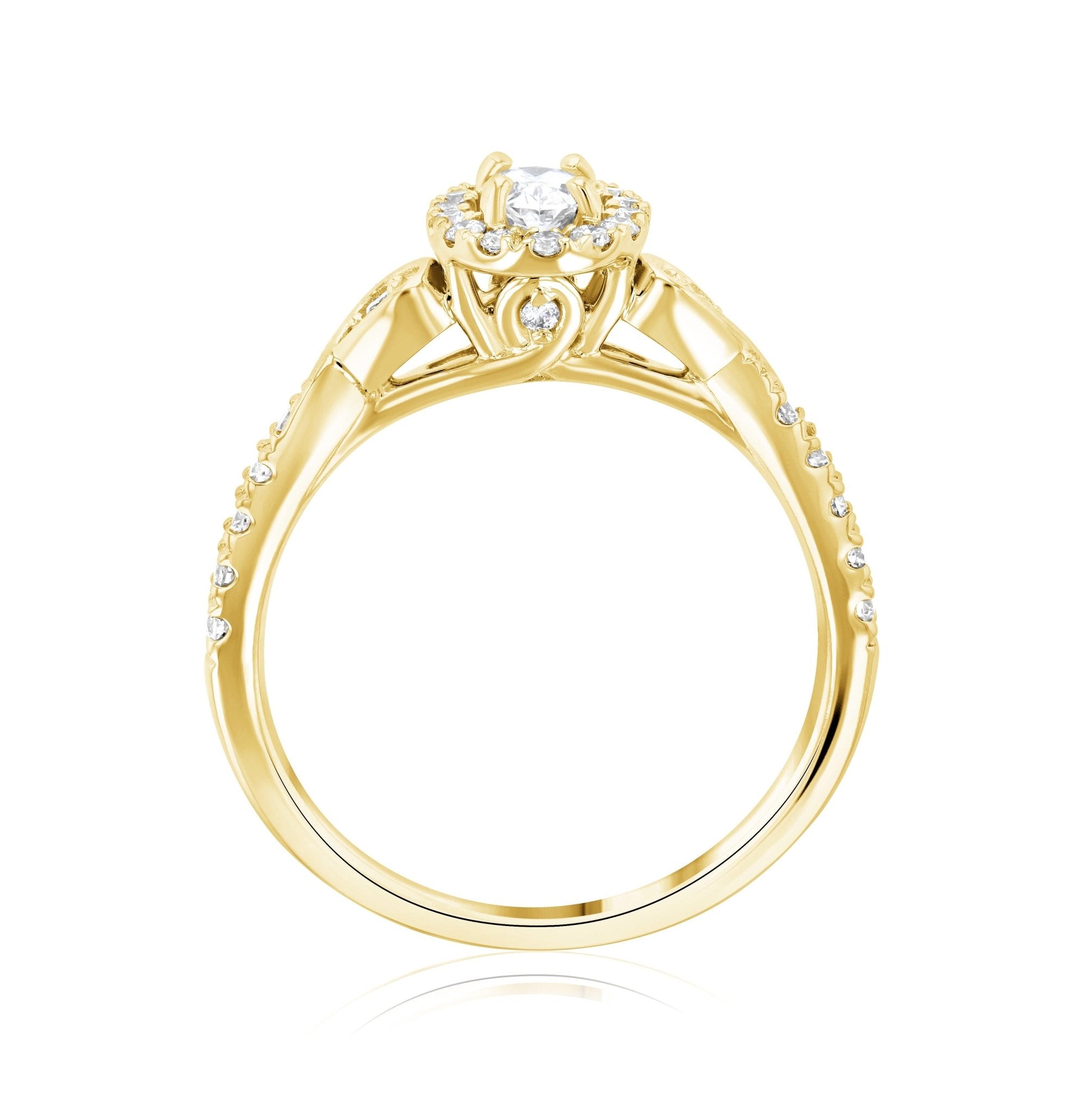 Halo Infinity Oval Diamond Engagement Ring in 14k Yellow Gold (0.56 ct. tw.)