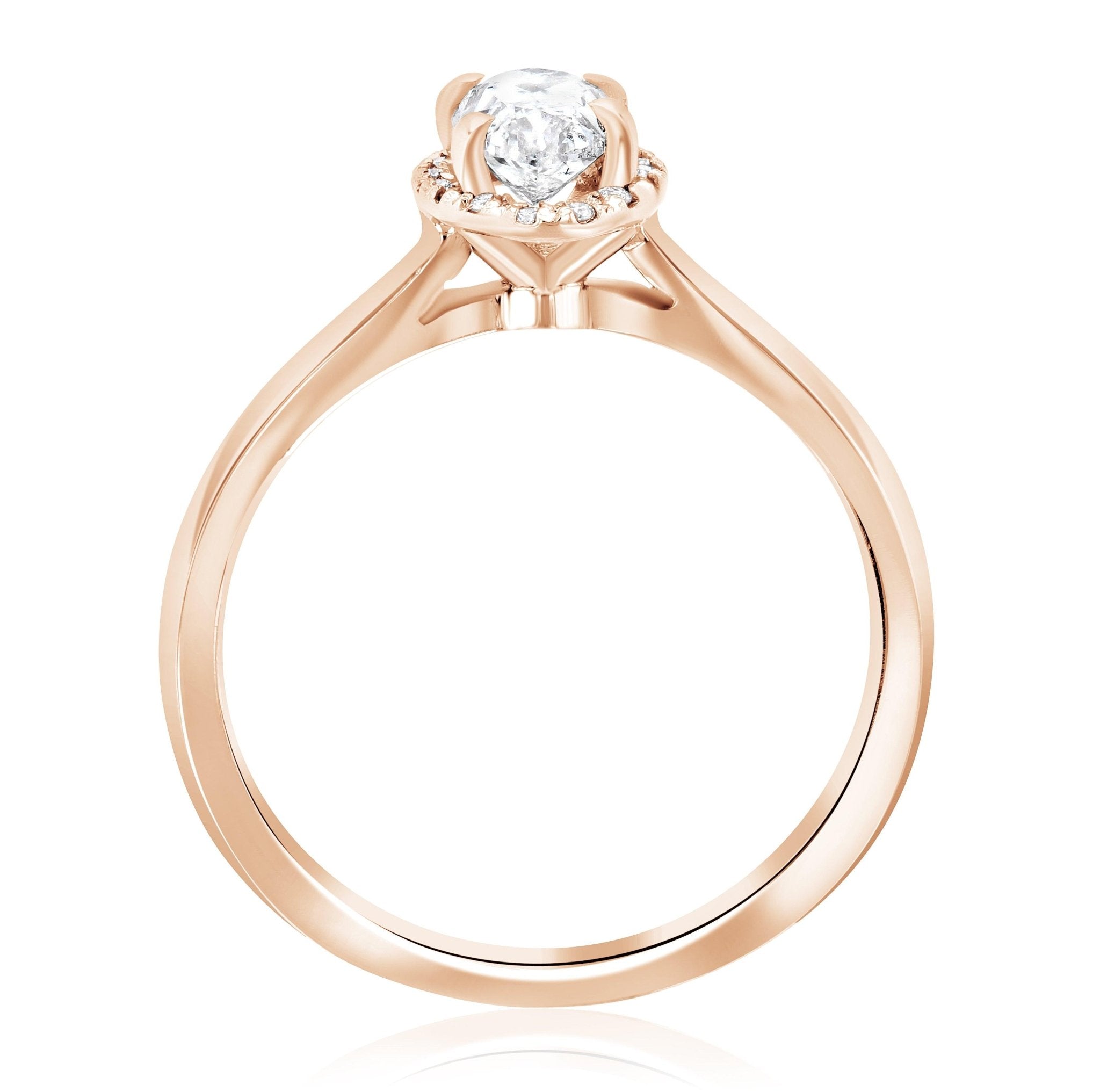 Halo Oval Diamond Engagement Ring in 14k Rose Gold (7/8 ct. tw.)