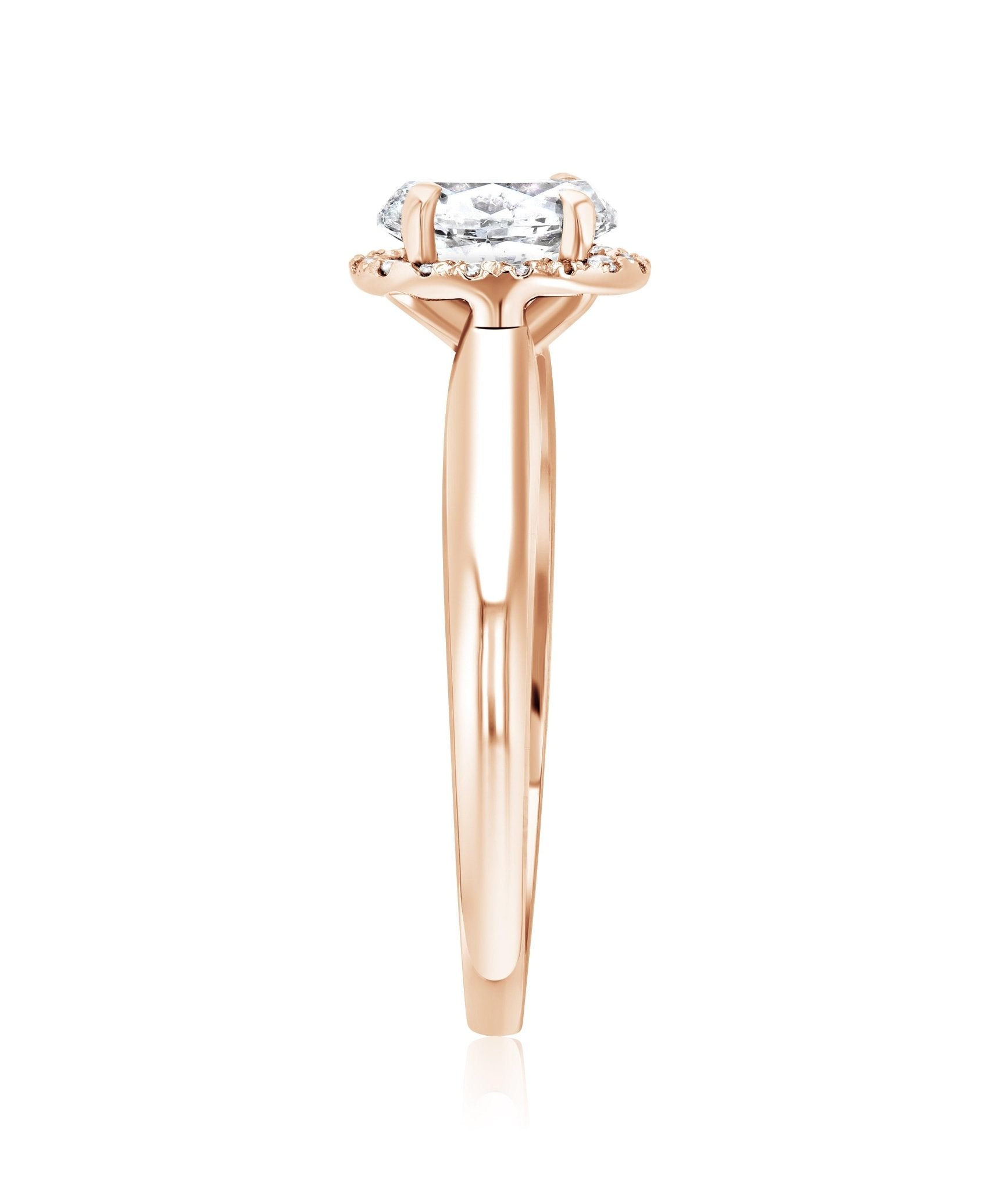 Halo Oval Diamond Engagement Ring in 14k Rose Gold (7/8 ct. tw.)